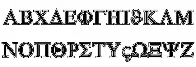GreekHouseSymbolized Caratteri MAIUSCOLE