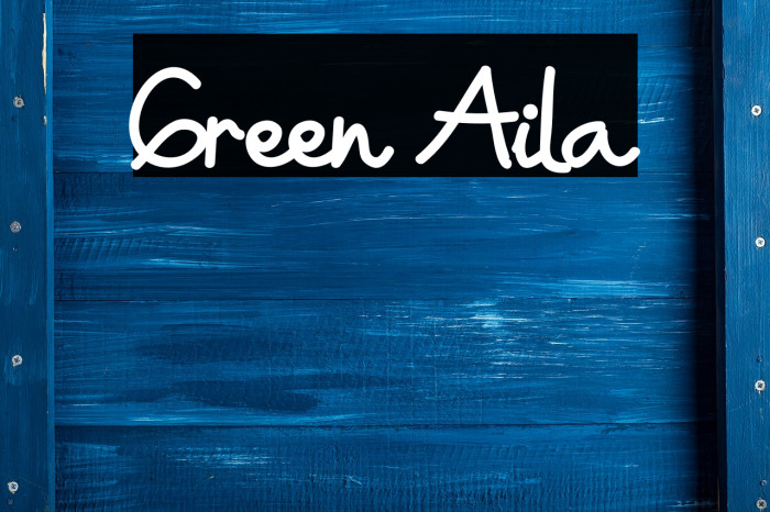 Green Aila Font examples