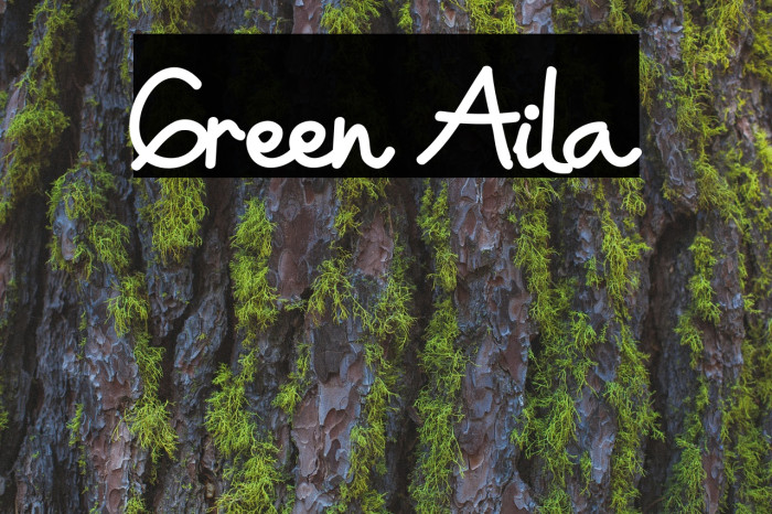 Green Aila Font examples