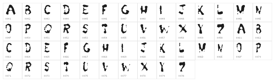 Green Apple Splatters Character Map