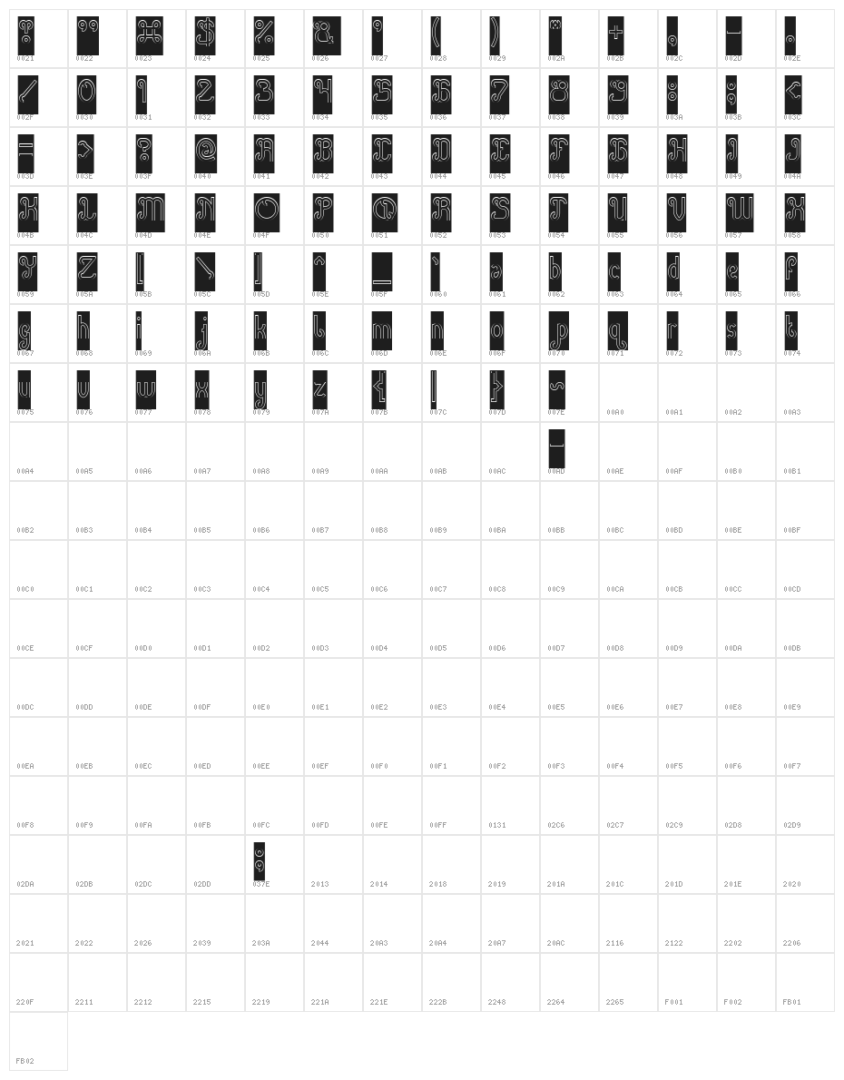 Green Avocado-Hollow-Inverse Character Map