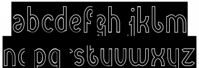 Green Avocado-Hollow-Inverse Font Litere mici