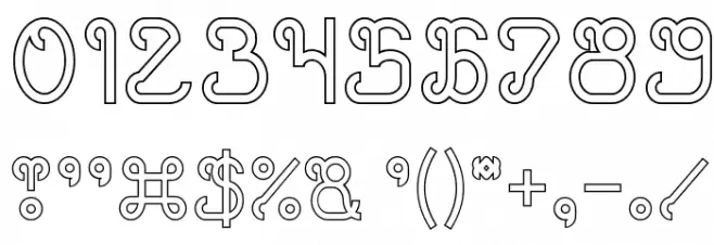 Green Avocado-Hollow Font OTHER CHARS