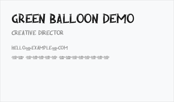 Green Balloon Demo Business Card