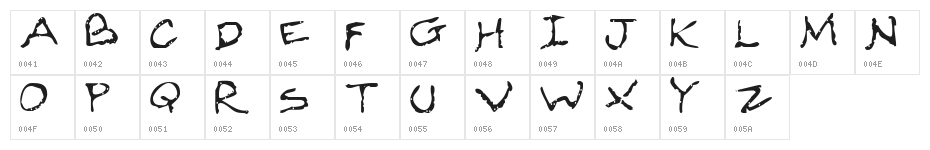 Green Blackboard Character Map