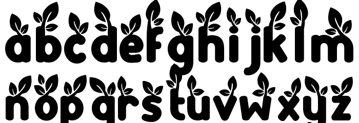 Green Delight Leaf Font LOWERCASE