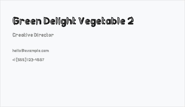 Green Delight Vegetable 2 Business Card