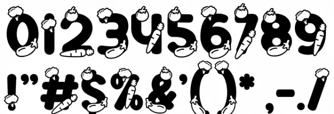 Green Delight Vegetable Schriftart Anderer Schreiben