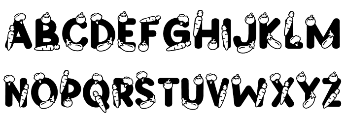 Green Delight Vegetable Font UPPERCASE