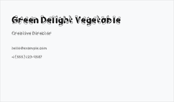 Green Delight Vegetable Business Card