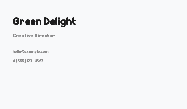 Green Delight Business Card