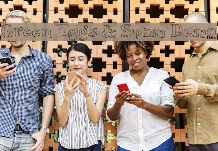 Green Eggs & Spam Demo Font examples