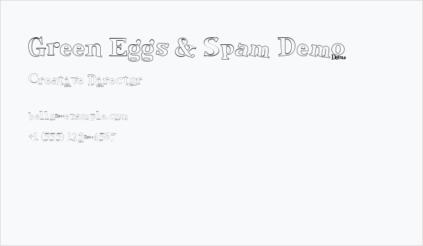 Green Eggs & Spam Demo Business Card
