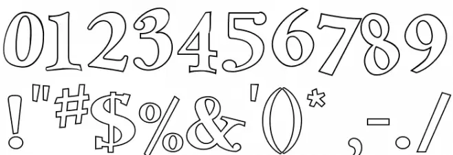 Green Eggs and Spam Outline Font OTHER CHARS