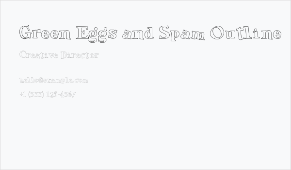 Green Eggs and Spam Outline Business Card
