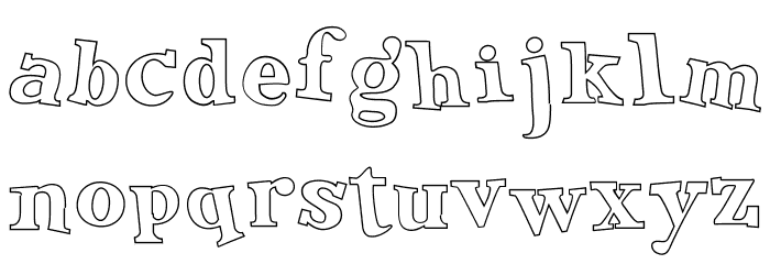 Green Eggs and Spam Outline Font LOWERCASE