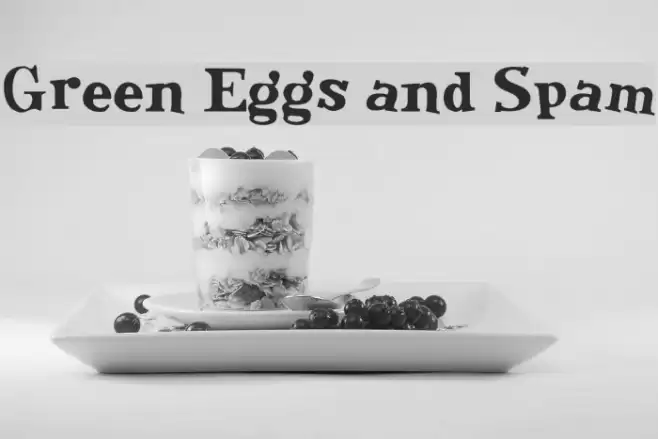 Green Eggs and Spam Schriftart examples