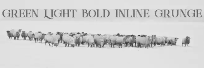 Green Light Bold Inline Grunge Font examples