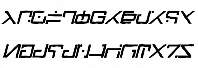 Green Martian Distressed Bold Italic Polices MAJUSCULES