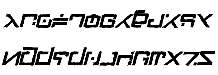 Green Martian Distressed Bold Italic Font LOWERCASE