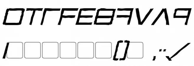 Green Martian Distressed Italic Font OTHER CHARS