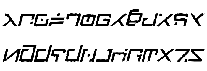 Green Martian Distressed Italic Font LOWERCASE
