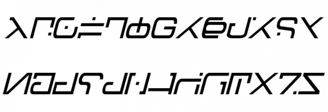 Green Martian Italic Schriftart Groß