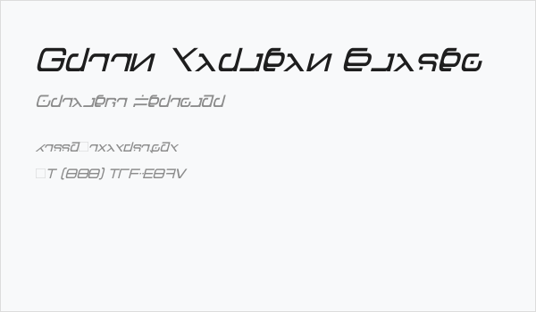 Green Martian Italic Business Card