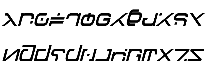 Green Martian Italic Font LOWERCASE