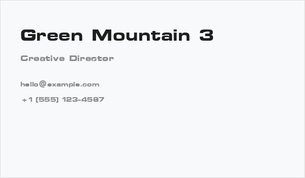 Green Mountain 3 Business Card