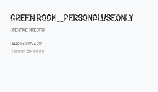 Green Room_PersonalUseOnly Business Card