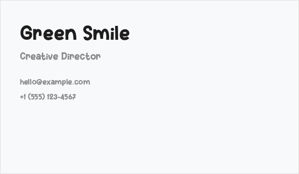 Green Smile Business Card
