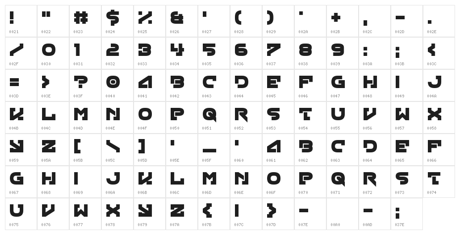 Green Strand Character Map