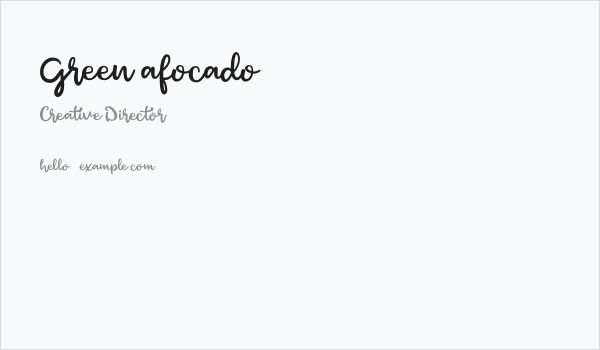 Green afocado Business Card