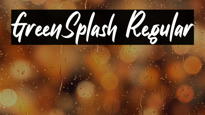 GreenSplash Regular Example 1