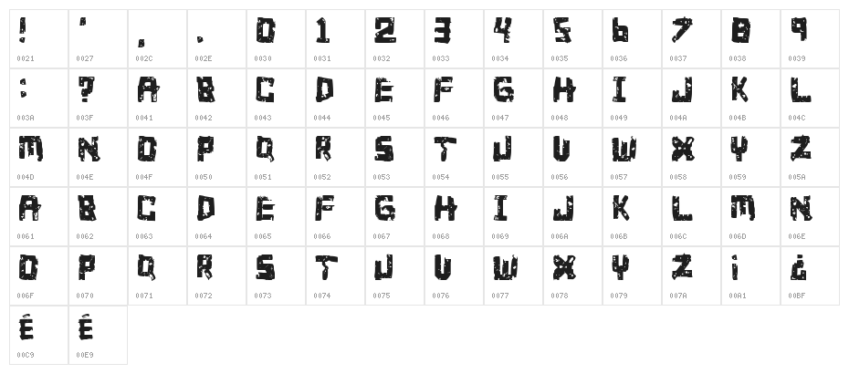 Green_Day_21_Glyphs Character Map