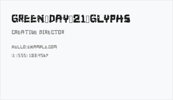 Green_Day_21_Glyphs Business Card