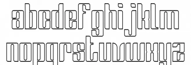 Greenleaf Outline Schriftart Kleinbuchstaben