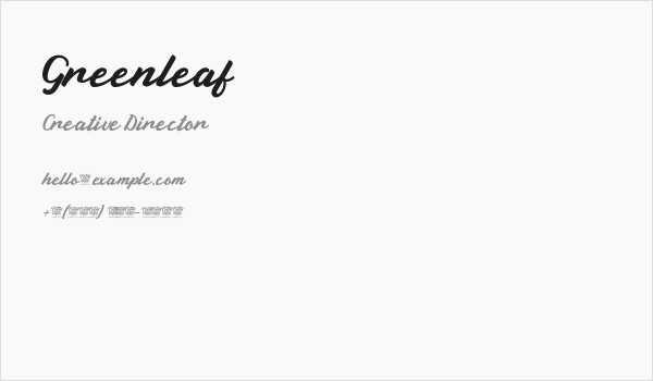 Greenleaf Business Card
