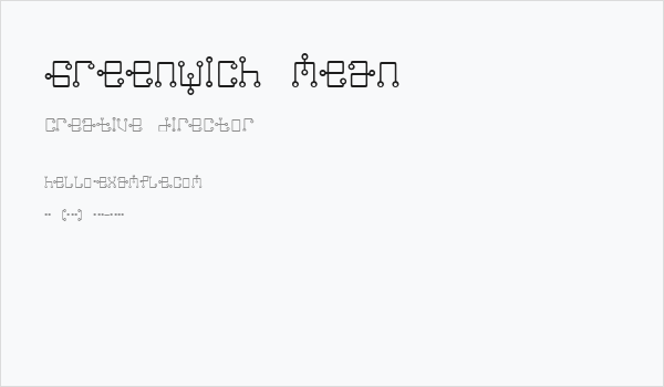 Greenwich Mean Business Card