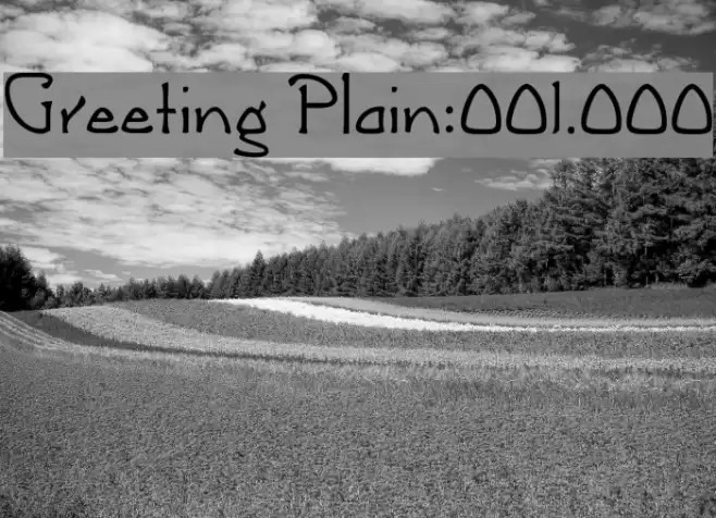 Greeting [Plain]:001.000 Font examples