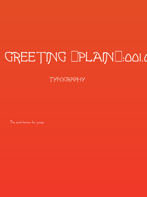 Greeting [Plain]:001.000 Poster