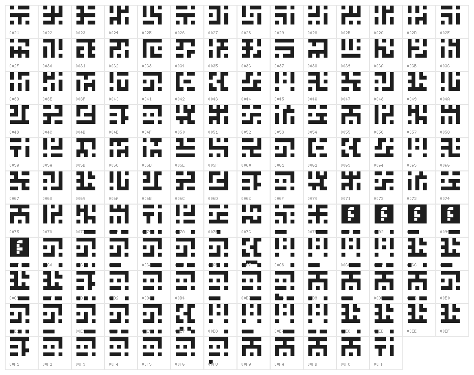 Greetings Regular Character Map