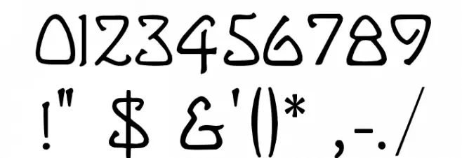 Greetings Font OTHER CHARS