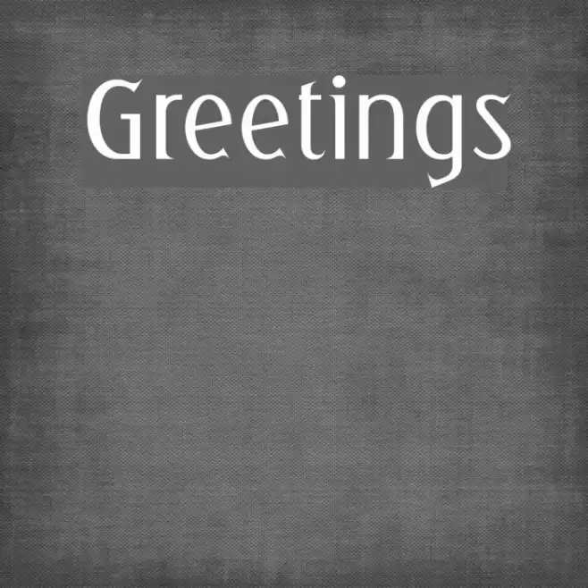 Greetings Font examples