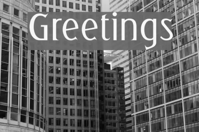 Greetings Font examples