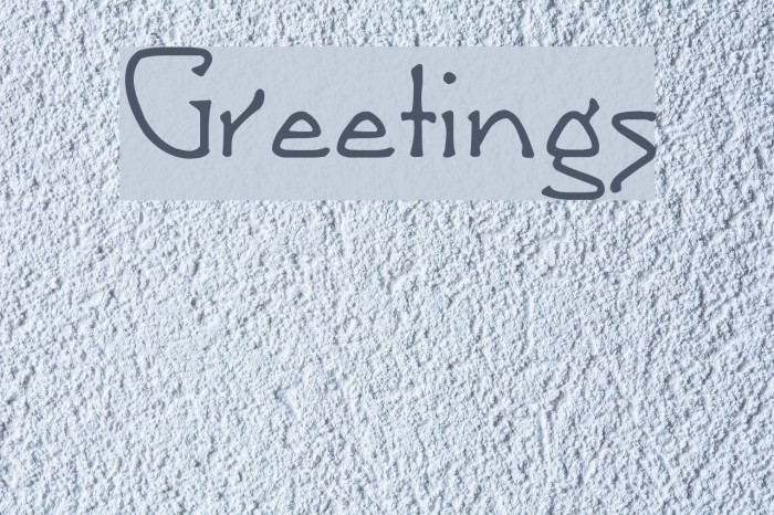 Greetings Font examples