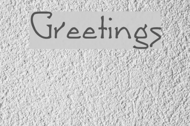 Greetings Font examples