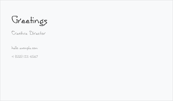 Greetings Business Card