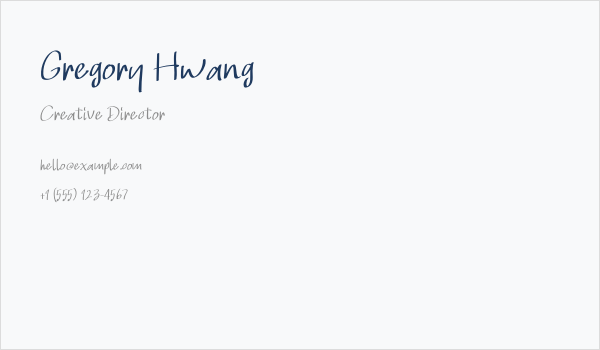 Gregory Hwang Business Card